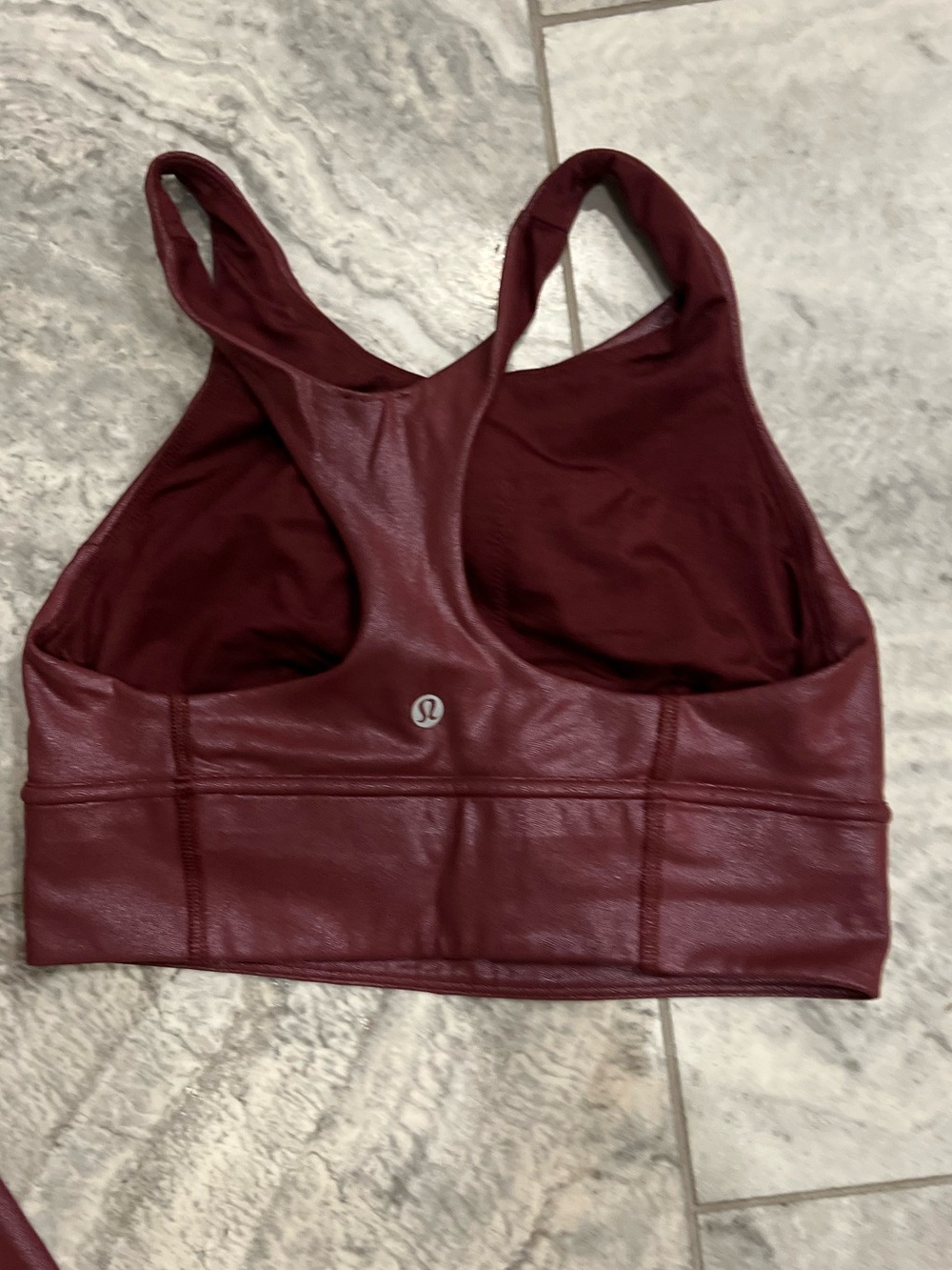 Lululemon Matching Set- Radiant Burgundy Foil Sports Bra & Leggings Set - Picture 7 of 8